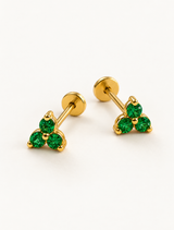 Emerald Trio Studs