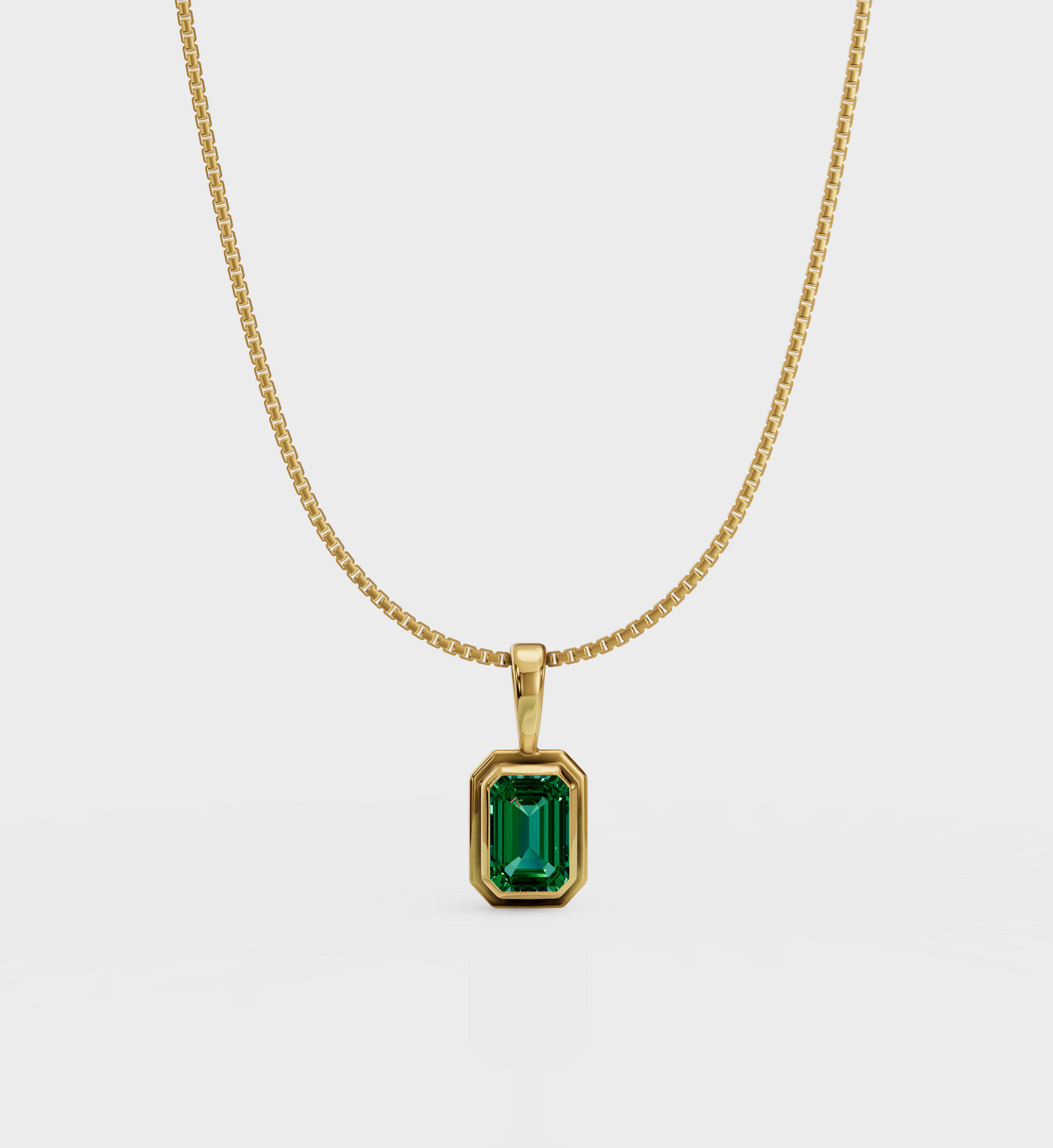 14K Emerald Charm Necklace