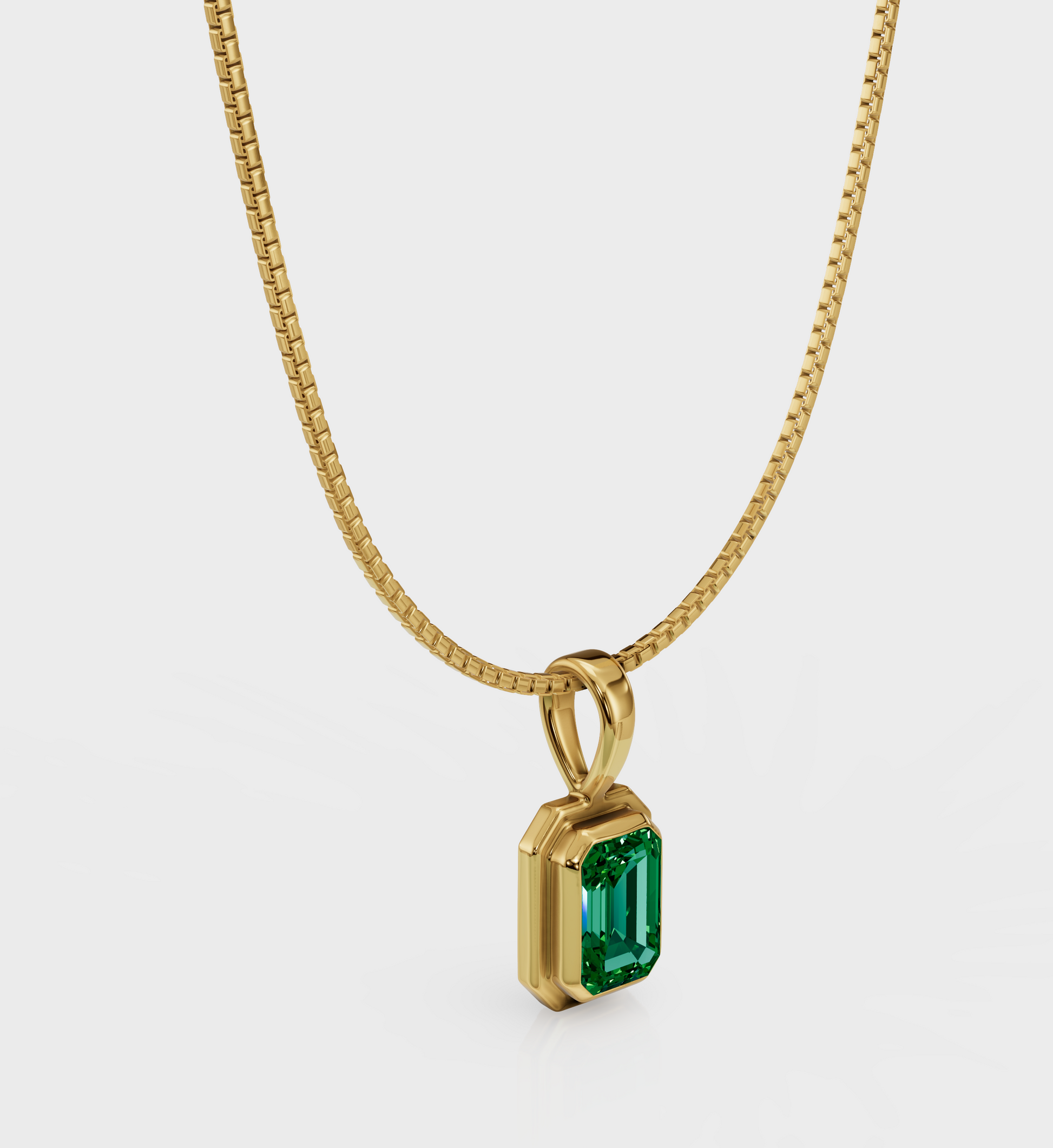 14K Emerald Charm Necklace