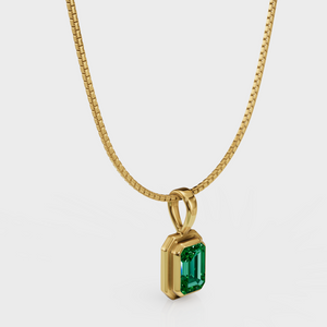 14K Emerald Charm Necklace