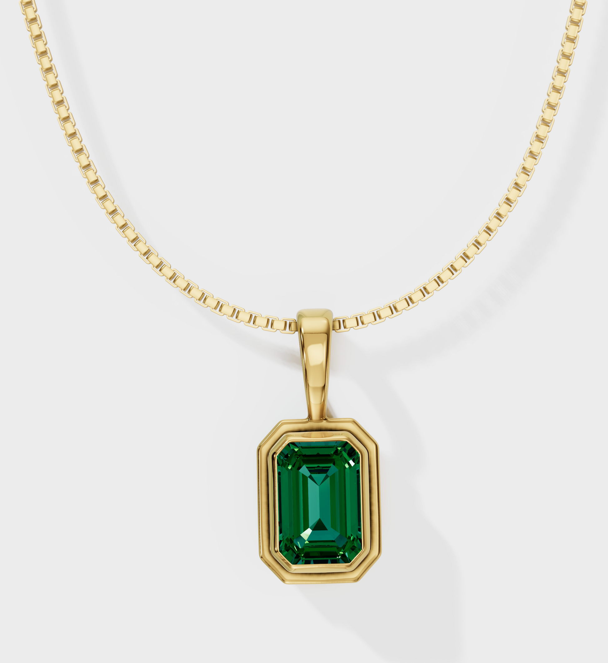 14K Emerald Charm Necklace