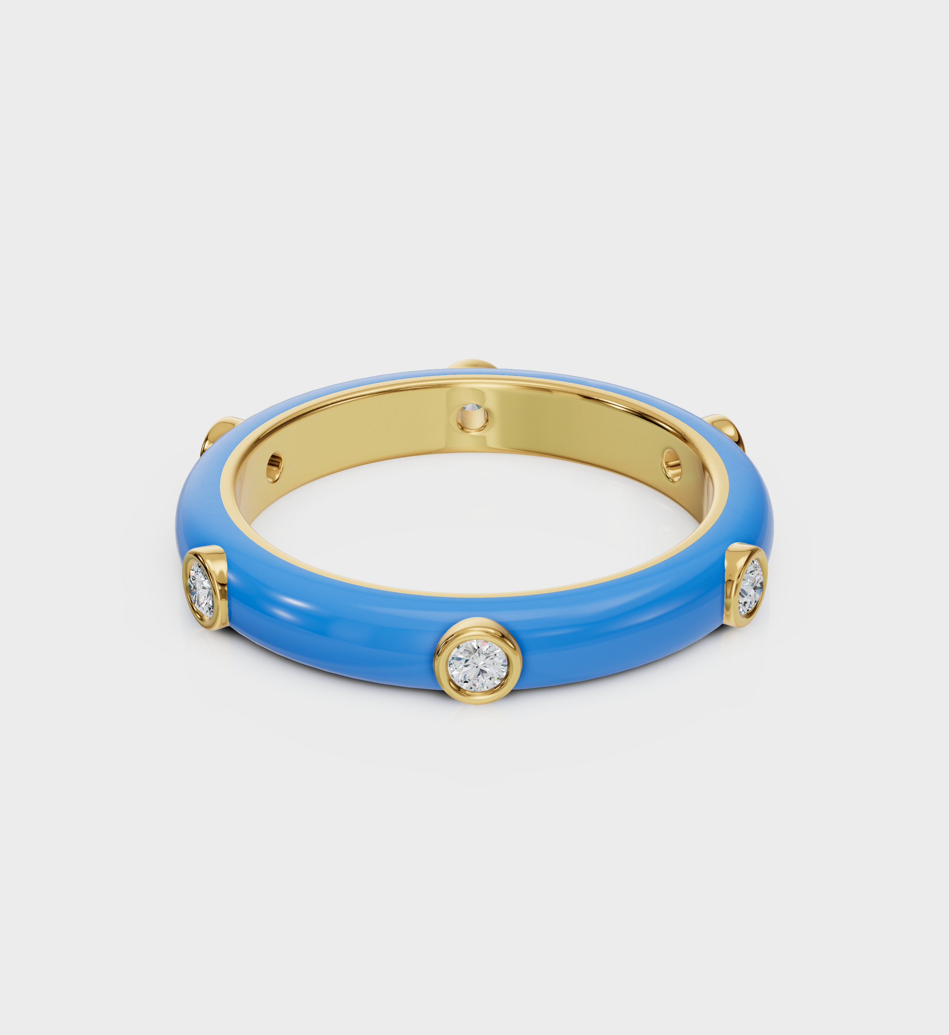 Blue Studded Enamel Ring