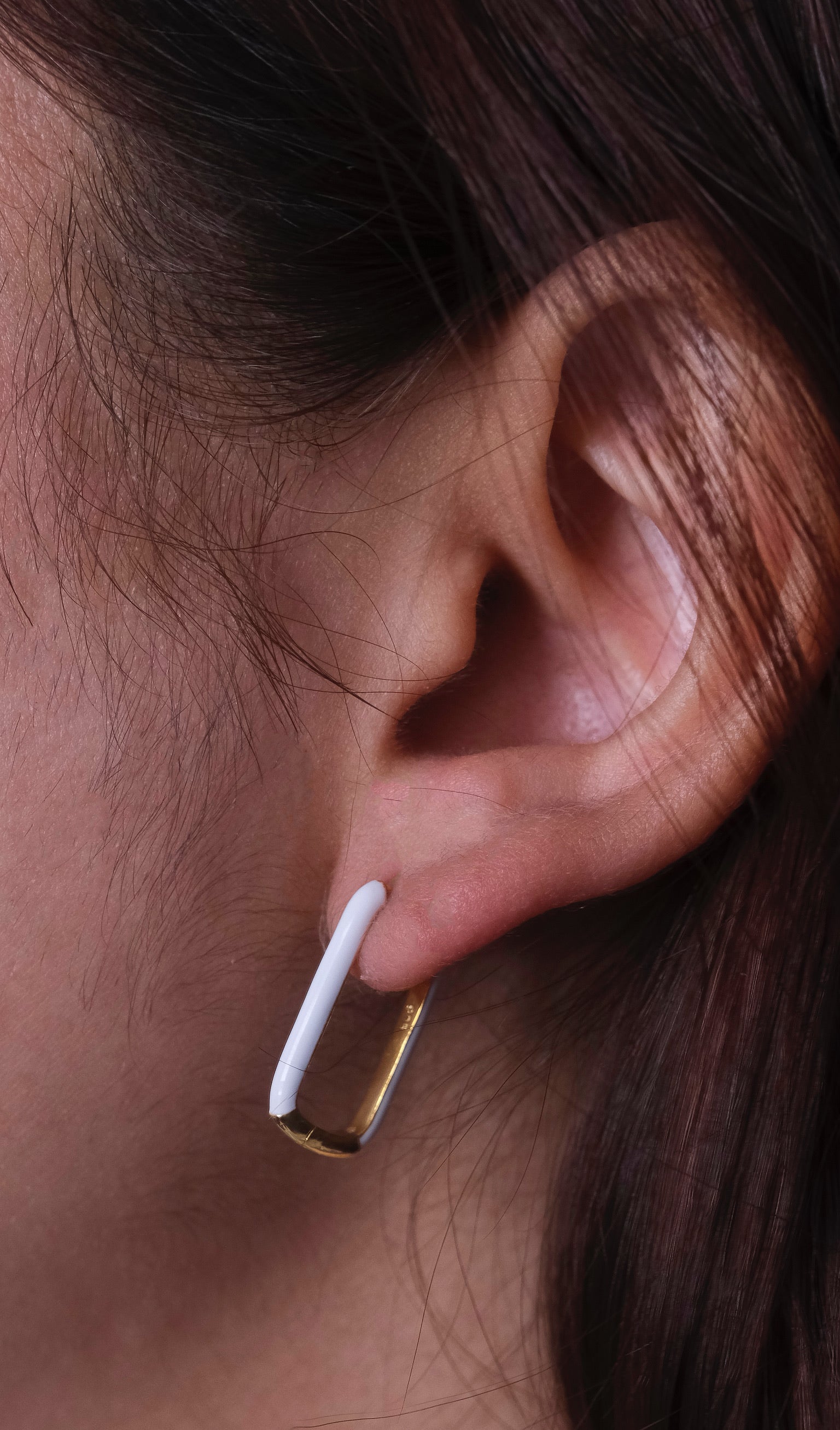 Enamel Long Bar Hoops-Hoops-Anushka Jain Jewellery