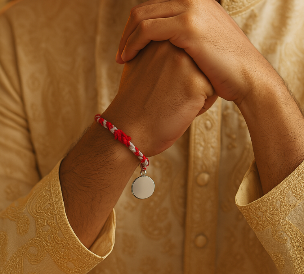 Engraved Coin Rakhi-Rakhi-Anushka Jain Jewellery
