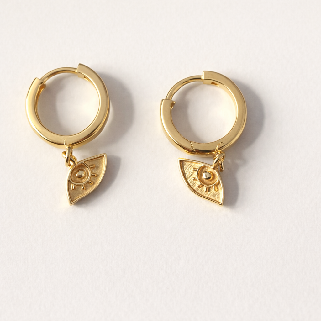 Evil Eye Drop Huggie-Anushka Jain Jewellery