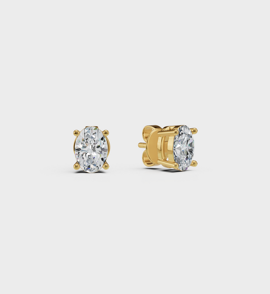 Oval Diamond Studs