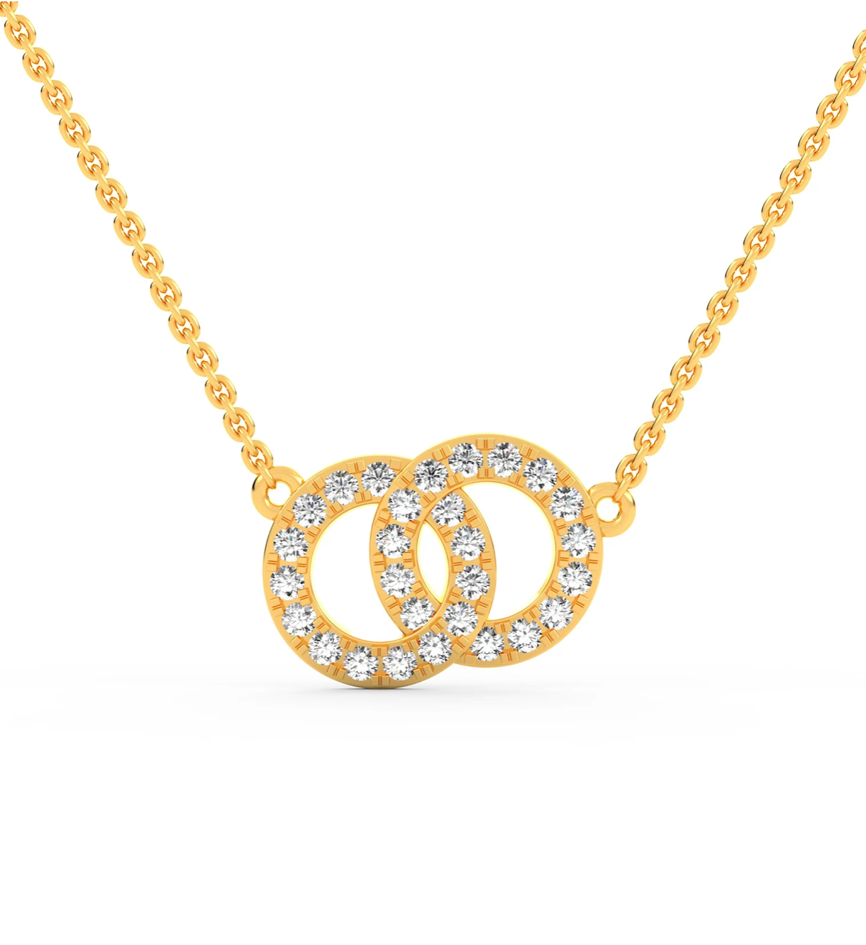 Interlocking Circle Necklace White Gold