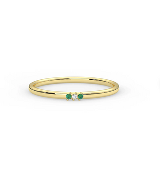 Minimal Emerald & Diamond Ring