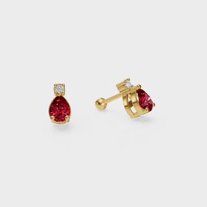 Ruby Drop Studs