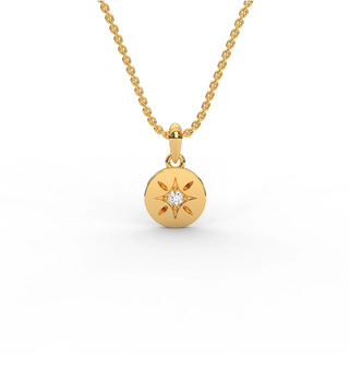 Gold North Star Necklace Yellow Gold