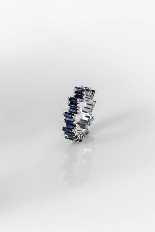 Blue Sapphire Fancy Ring White Gold