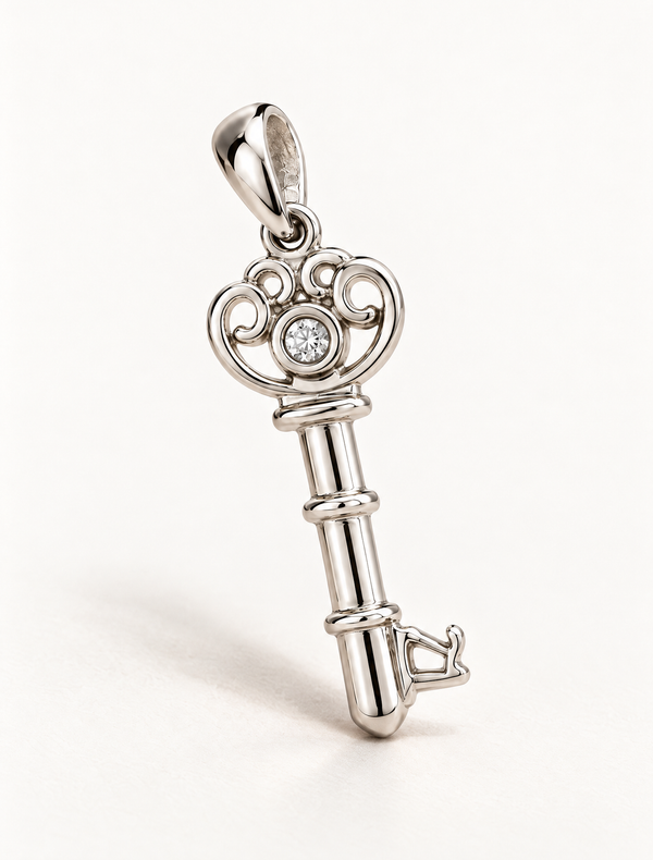 Feather CZ Charm