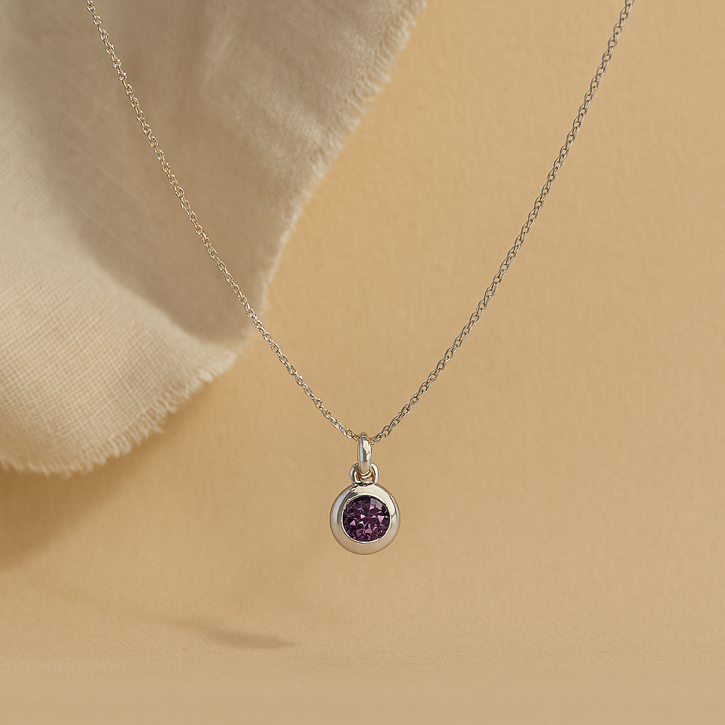 February Birthstone Necklace-Necklaces-Silver-Anushka Jain Jewellery