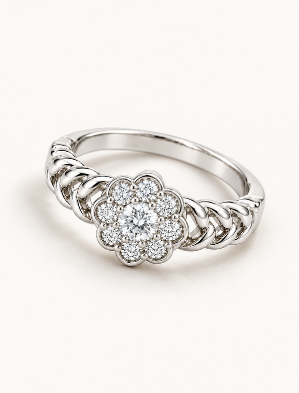 Flora Halo Braided Ring