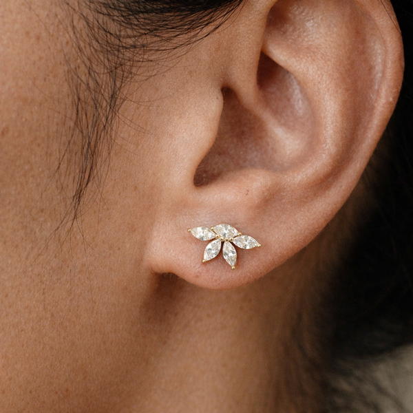 Flora Marquise Studs-Anushka Jain Jewellery