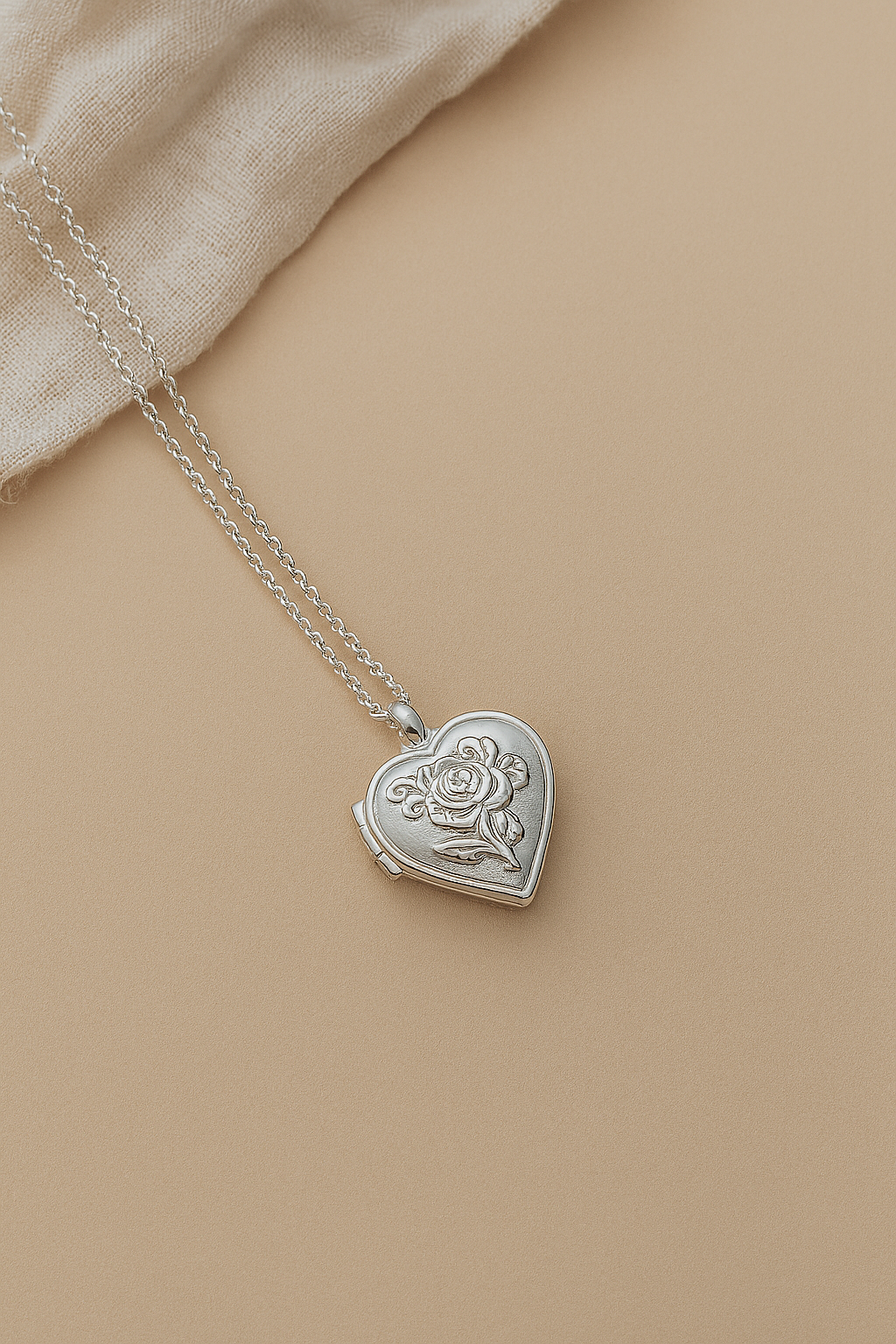 Floral Heart Locket Necklace-Lockets-Silver-Anushka Jain Jewellery