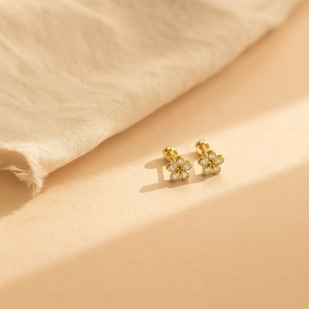 Flower Studs-Studs-Gold Vermeil-Anushka Jain Jewellery