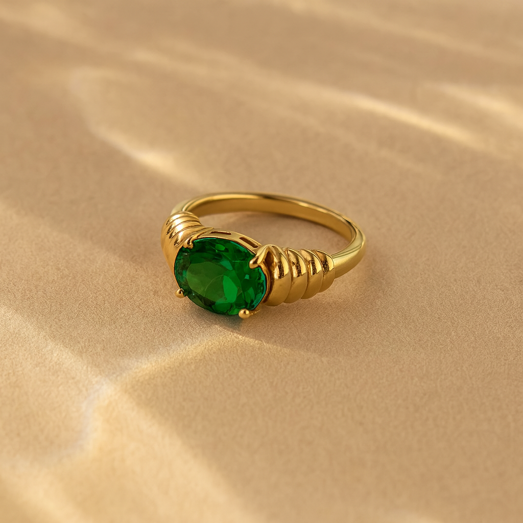 Forest Green Ring-Rings-Anushka Jain Jewellery