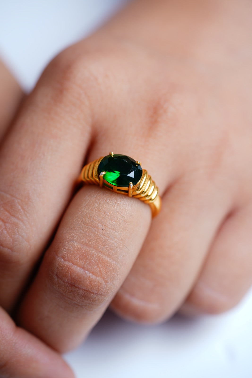 Forest Green Ring-Rings-Anushka Jain Jewellery