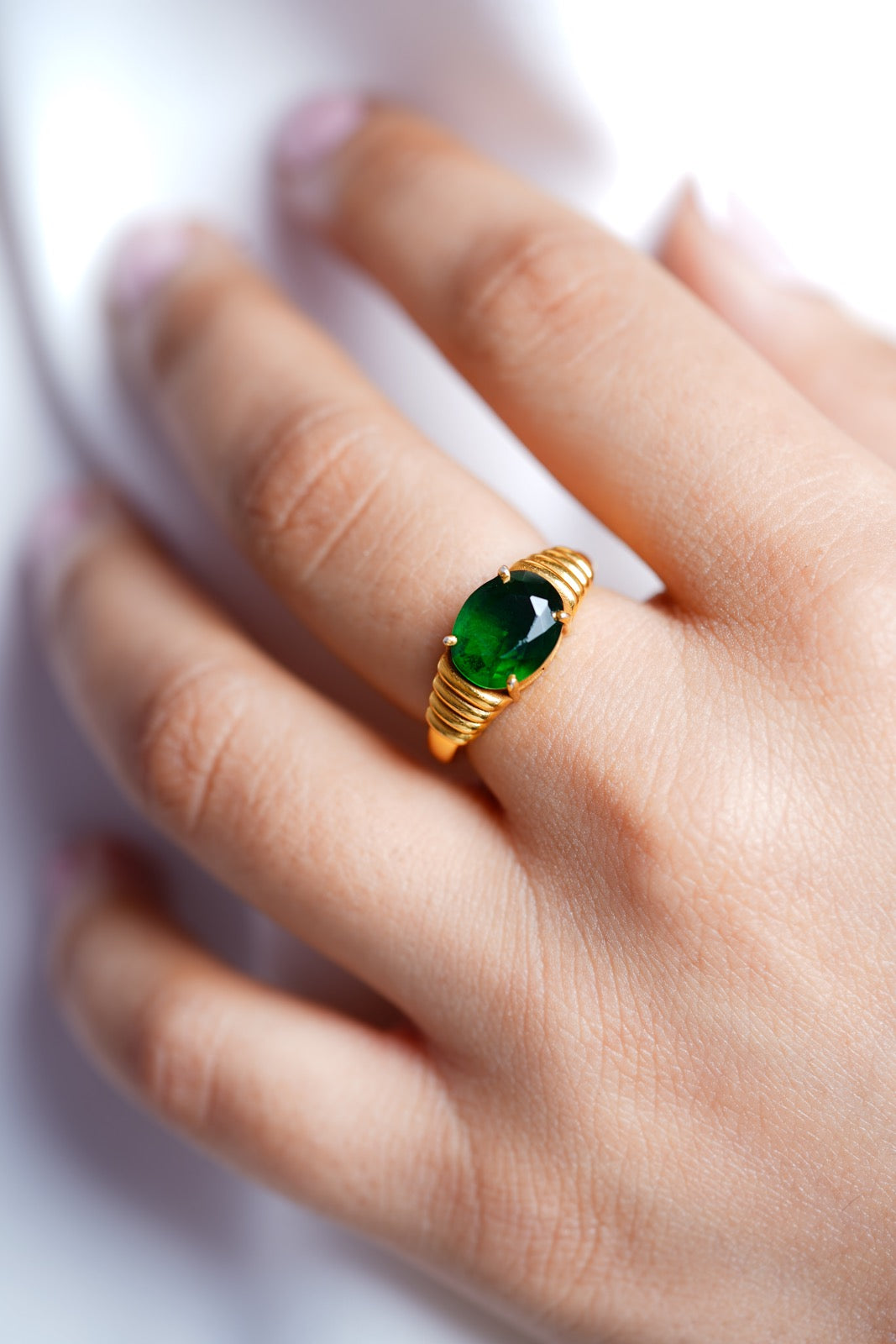 Forest Green Ring-Rings-Anushka Jain Jewellery