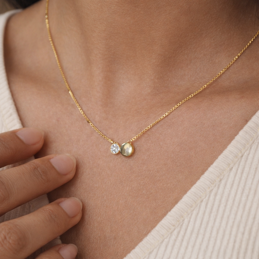 Full Sun Moon Necklace-Pendants-Anushka Jain Jewellery