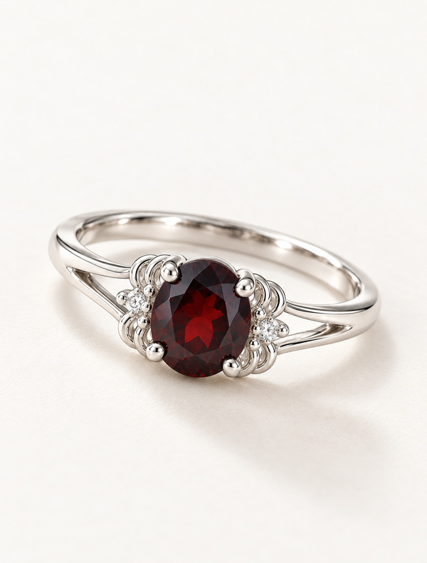 Garnet Cascade Ring