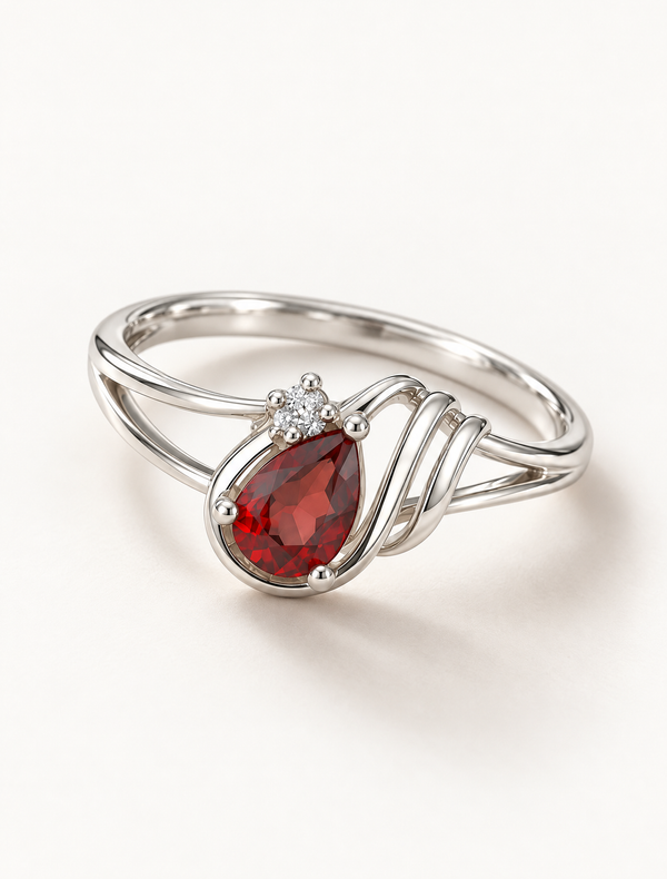 Garnet Cascade Ring