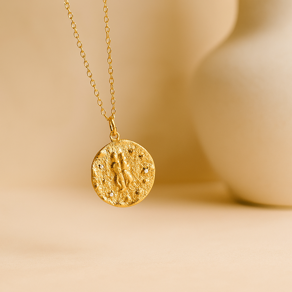 Gemini Zodiac Necklace-Necklaces-Gold Vermeil-Anushka Jain Jewellery
