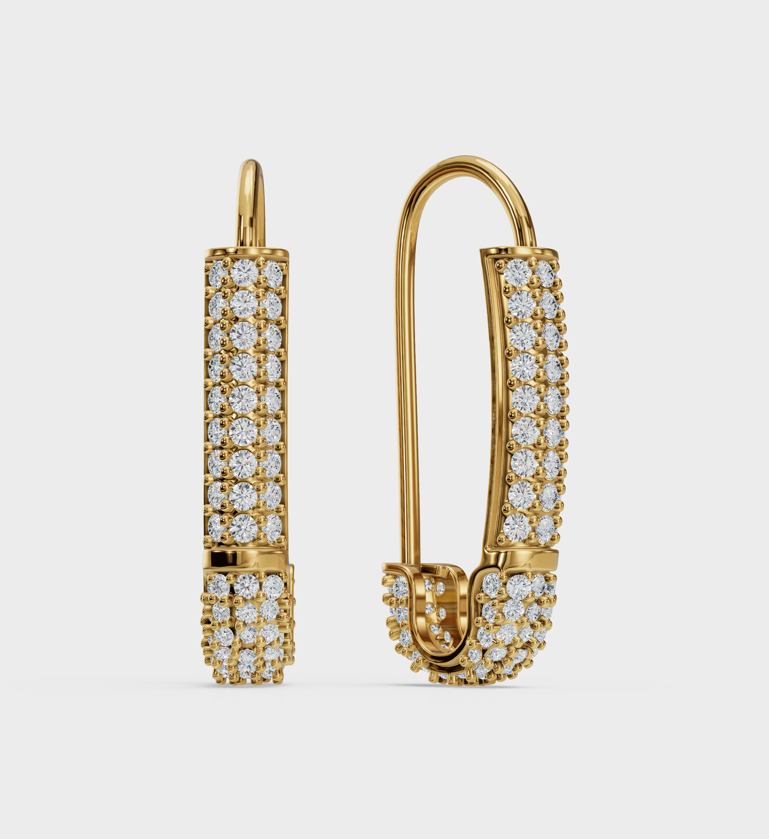 Glam Safety Pin Earrings-Earrings-Anushka Jain Jewellery