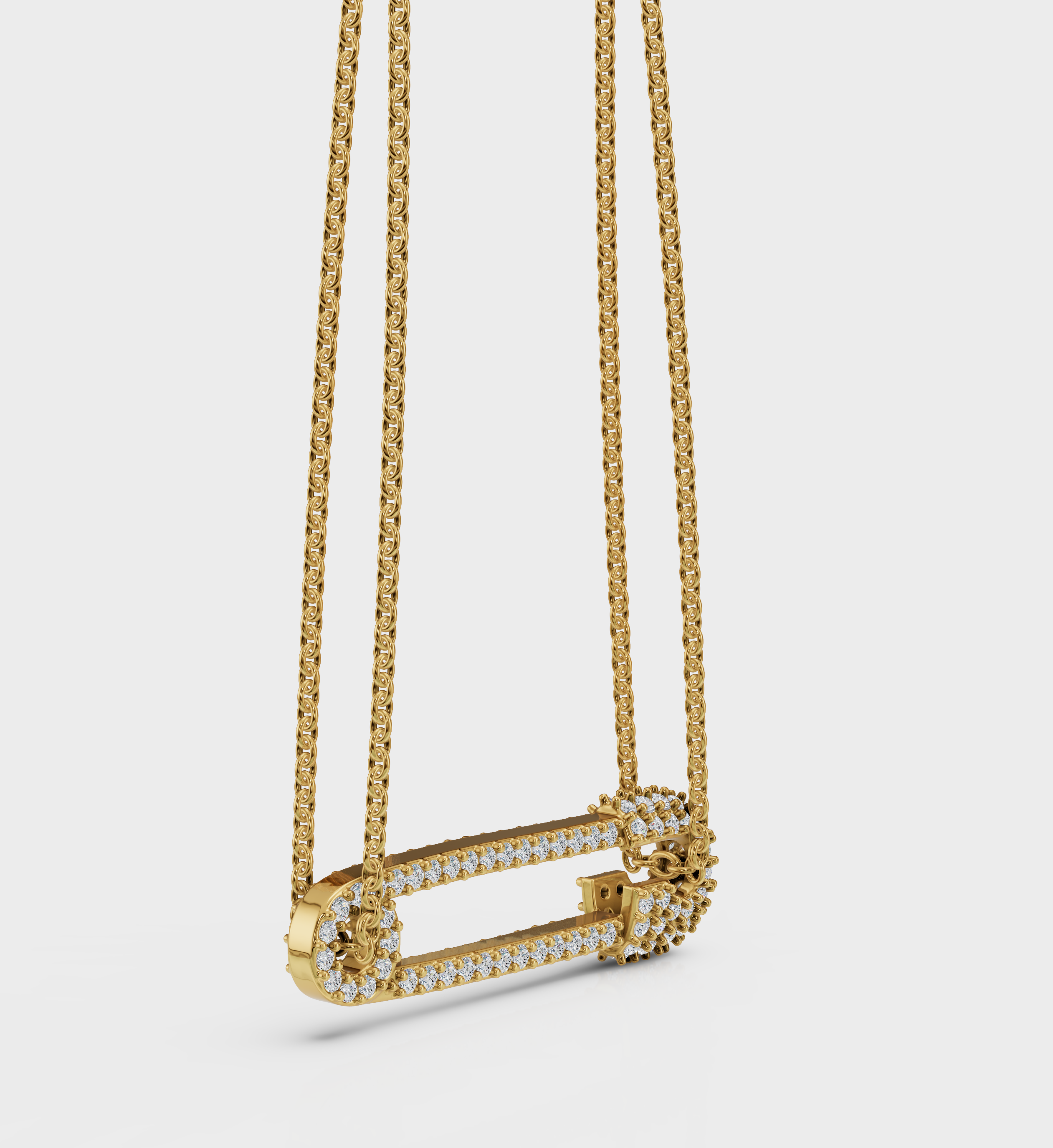 Glam Safety Pin Necklace-Pendants-Anushka Jain Jewellery