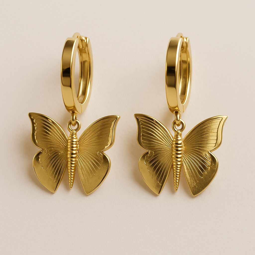 Gold Butterfly Huggies-Huggie-Anushka Jain Jewellery