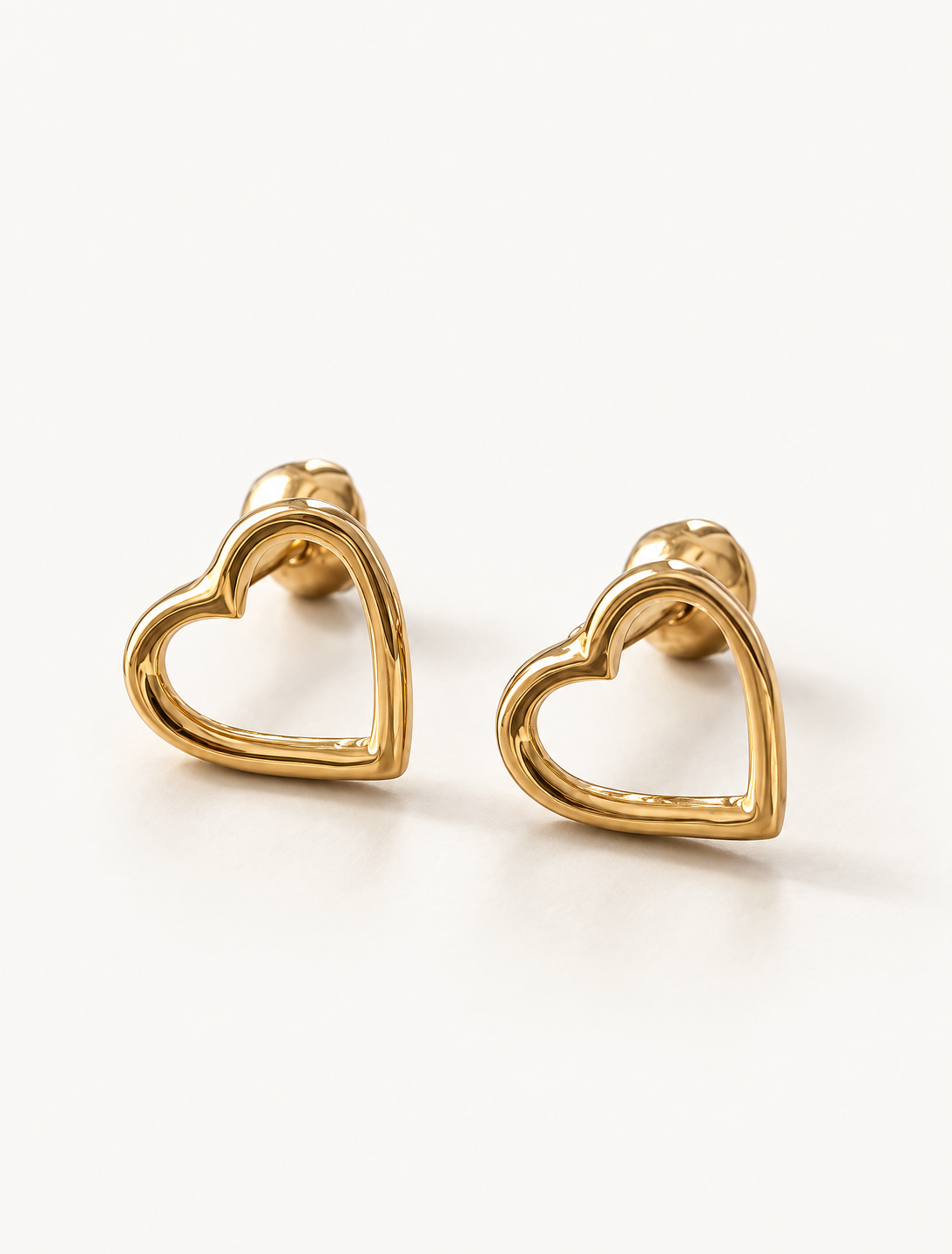 Gold Heart Studs