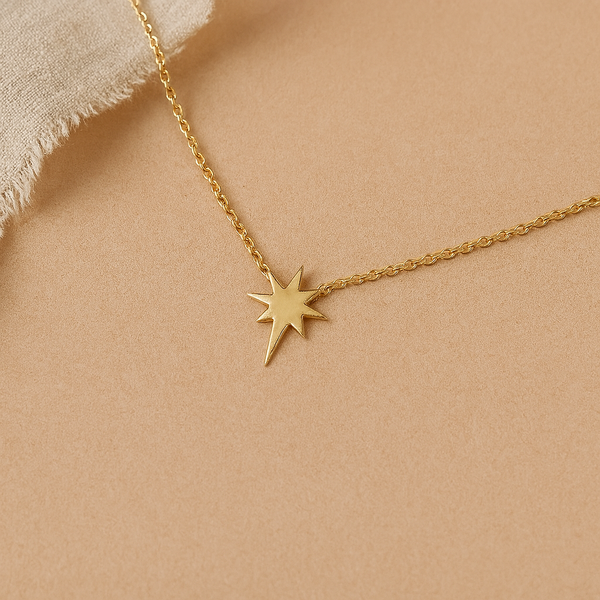 Gold North Star Necklace-Pendants-Gold Vermeil-Anushka Jain Jewellery