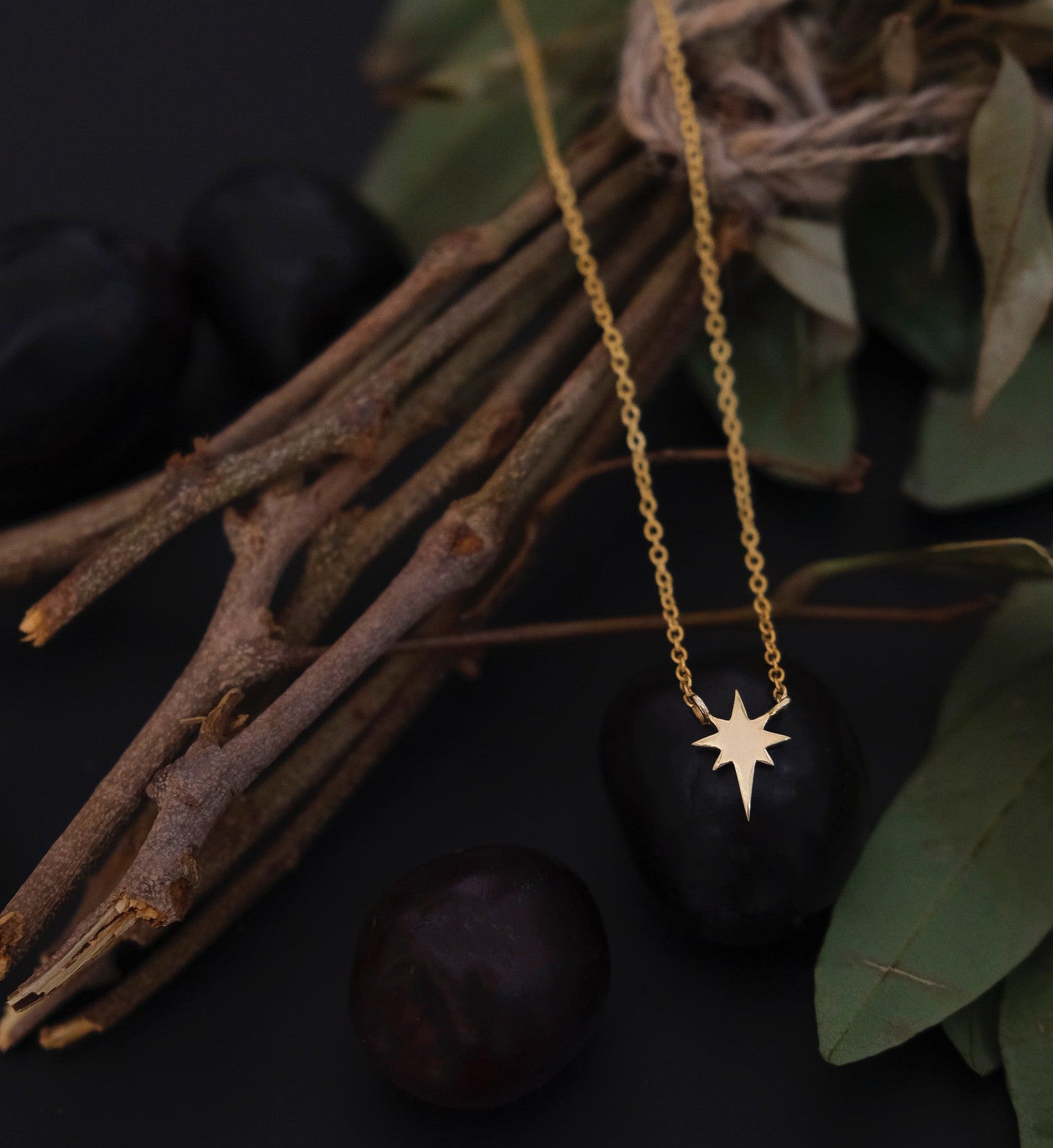 Gold North Star Necklace-Pendants-Anushka Jain Jewellery
