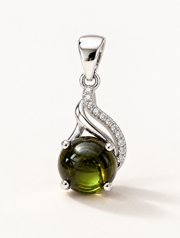 Green Tourmaline Cluster Charm