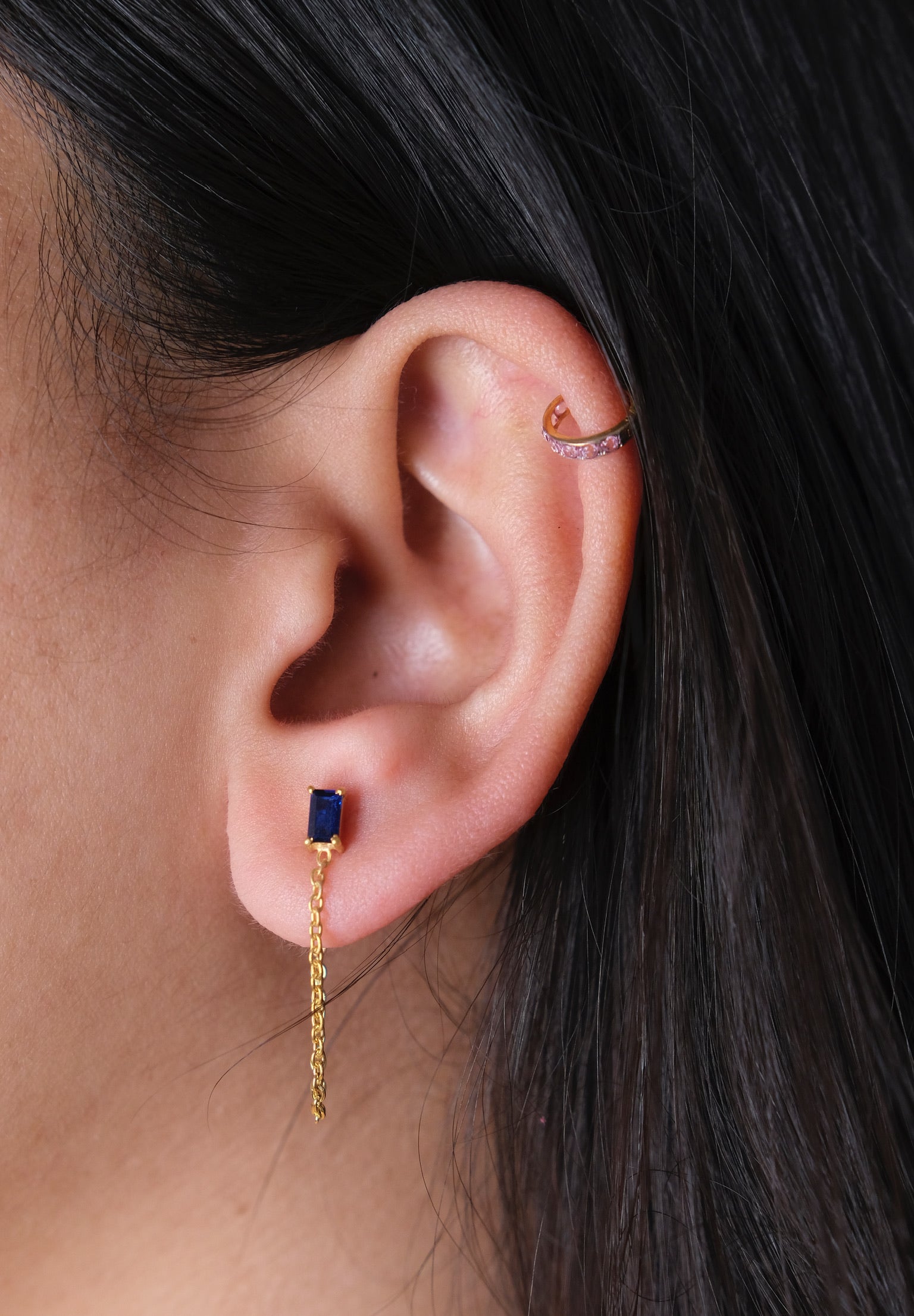 Haley Drop Ear Chain-Chains and Threaders-Anushka Jain Jewellery