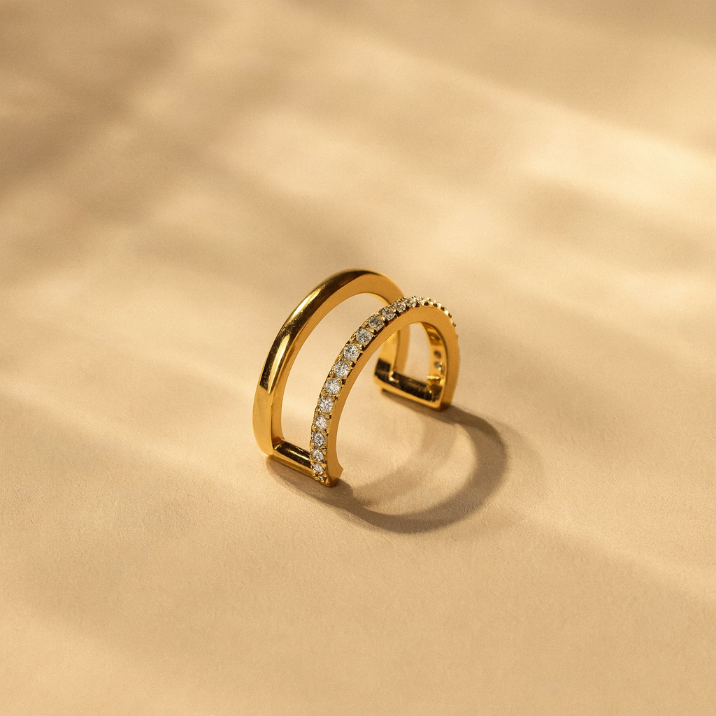 Half Diamond Ear Cuff-Ear Cuffs-Anushka Jain Jewellery