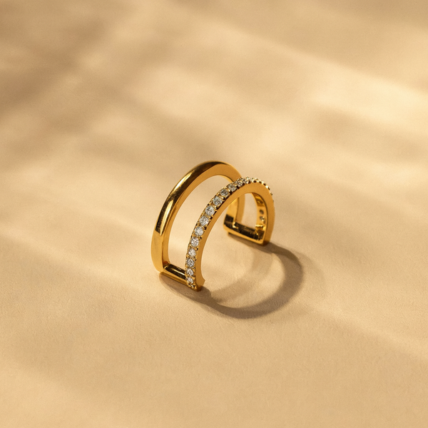 Half Diamond Ear Cuff-Ear Cuffs-Anushka Jain Jewellery
