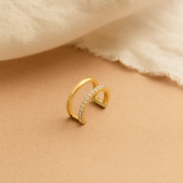 Half Diamond Ear Cuff-Ear Cuffs-Anushka Jain Jewellery
