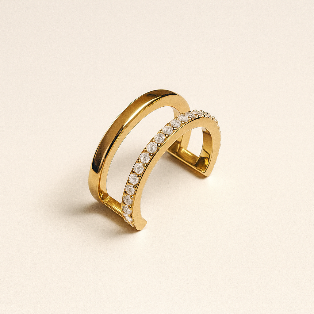 Half Diamond Ear Cuff-Ear Cuffs-Anushka Jain Jewellery