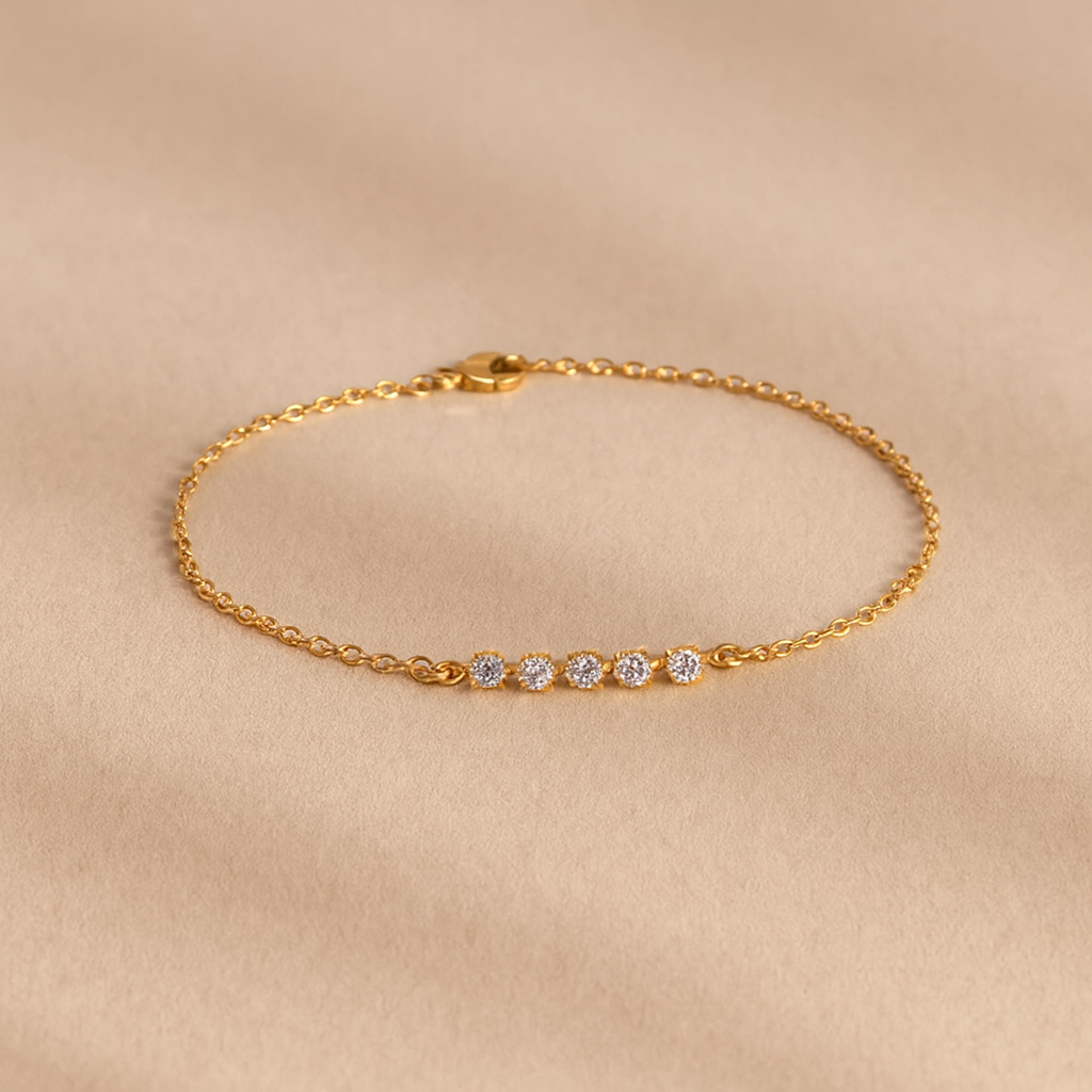 Half Tennis Chain Bracelet-Bracelets-Anushka Jain Jewellery