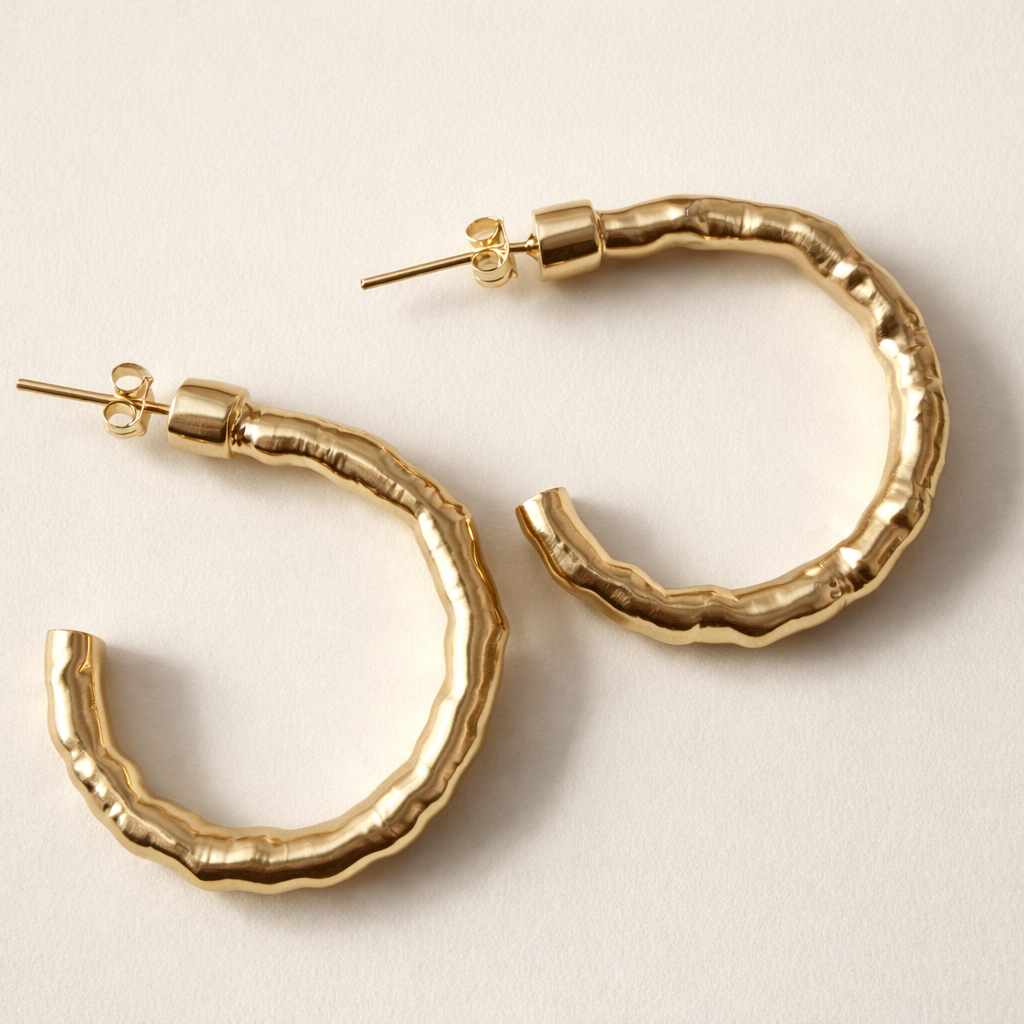 Hammered Hoops-Anushka Jain Jewellery