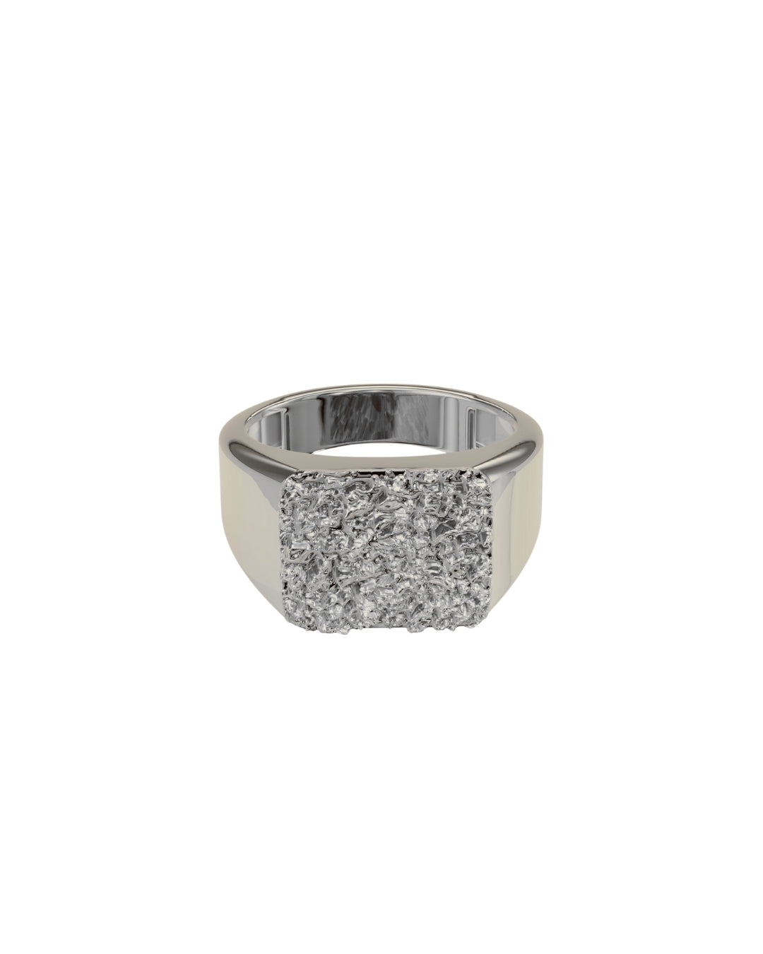 Hammered Square Signet-Rings-Anushka Jain Jewellery