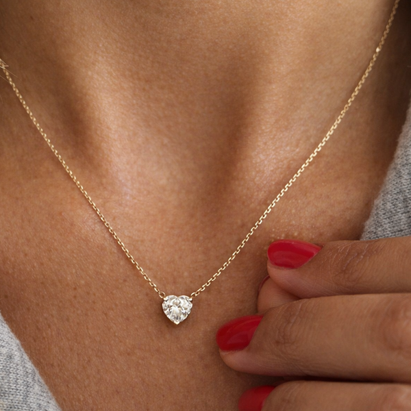 Heart Diamond Necklace-Pendants-Anushka Jain Jewellery