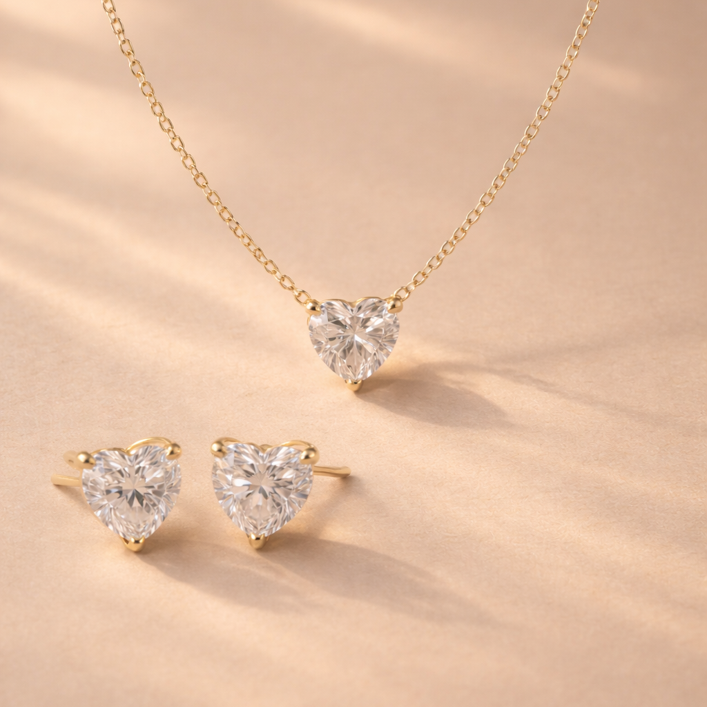 Heart Diamond Set-Anushka Jain Jewellery
