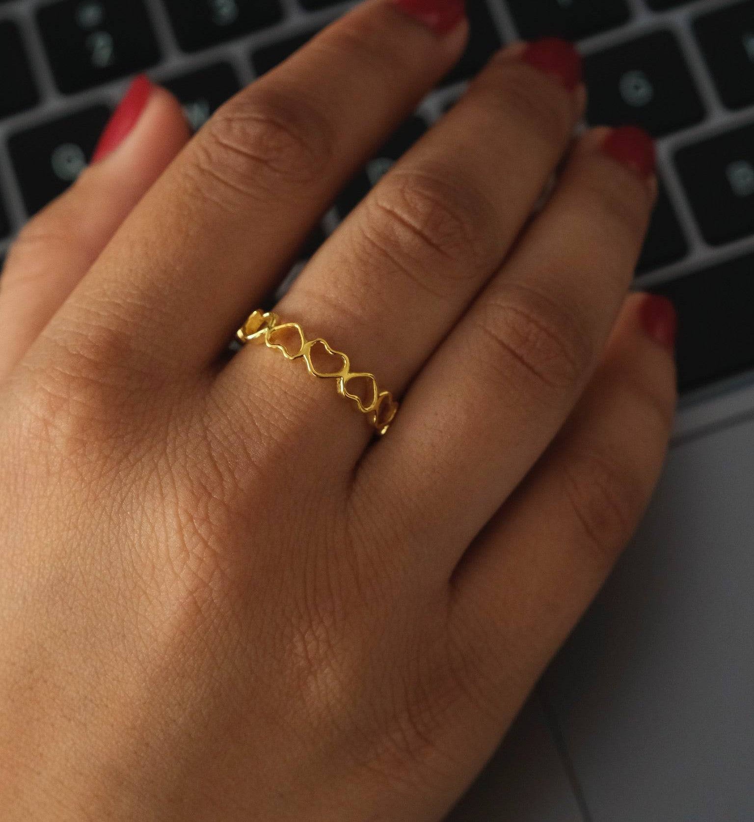 Heart Infinity Band-Rings-Anushka Jain Jewellery