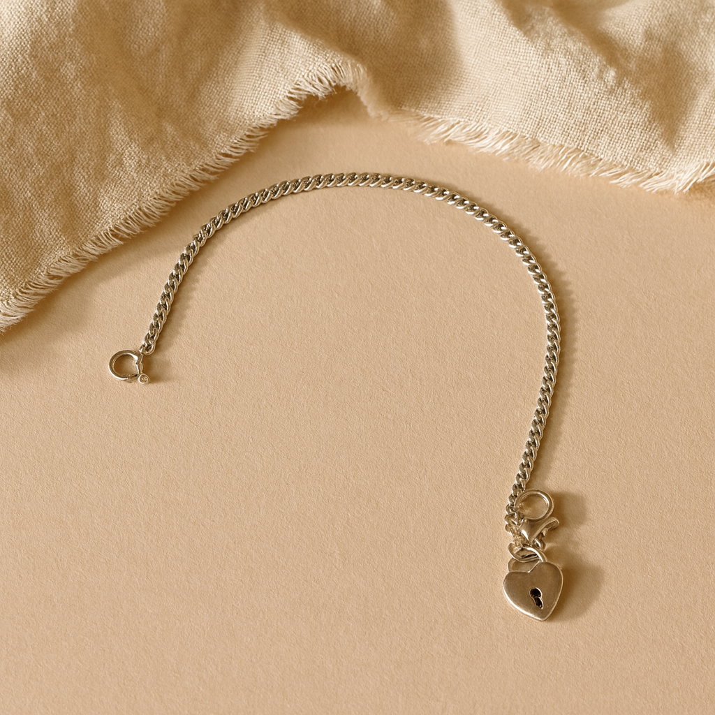 Heart Lock Charm Bracelet-Bracelets-Anushka Jain Jewellery