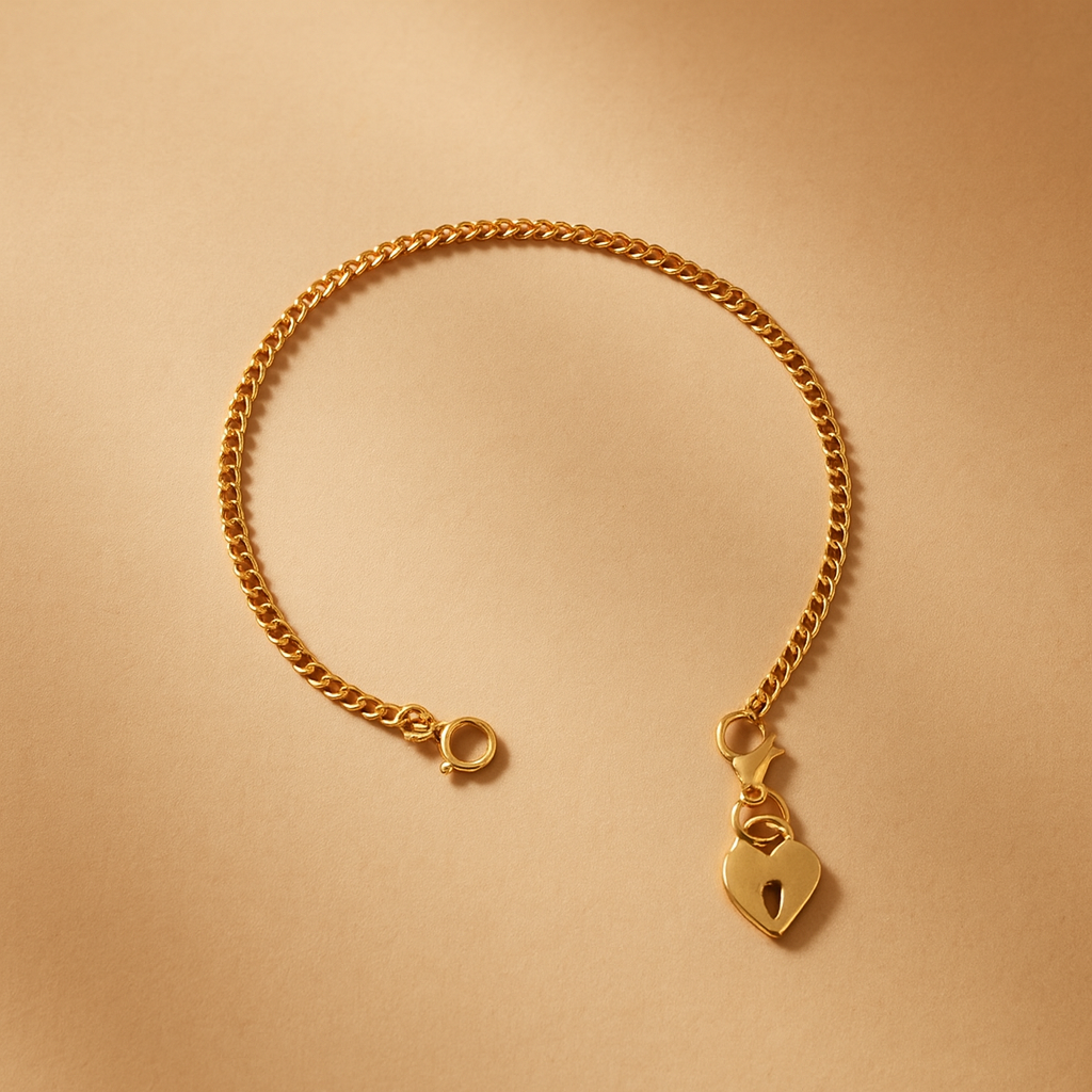 Heart Lock Charm Bracelet-Bracelets-Anushka Jain Jewellery