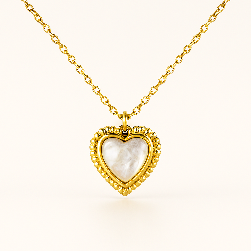 Heart Stone Necklace-Pendants-Anushka Jain Jewellery