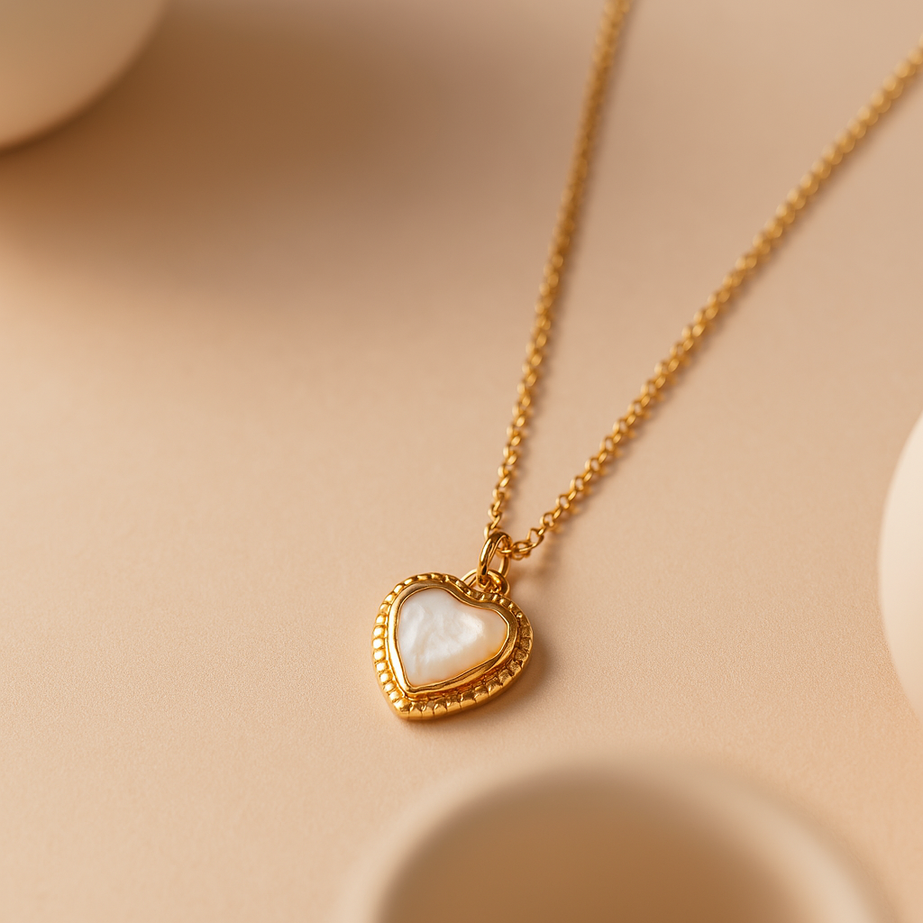 Heart Stone Necklace-Pendants-Anushka Jain Jewellery